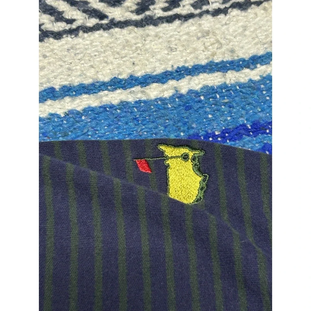 VTG Polo Golf Ralph Lauren Polo Shirt Mens 2XL Navy Green Stripe Embroidered